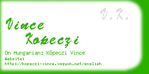 vince kopeczi business card